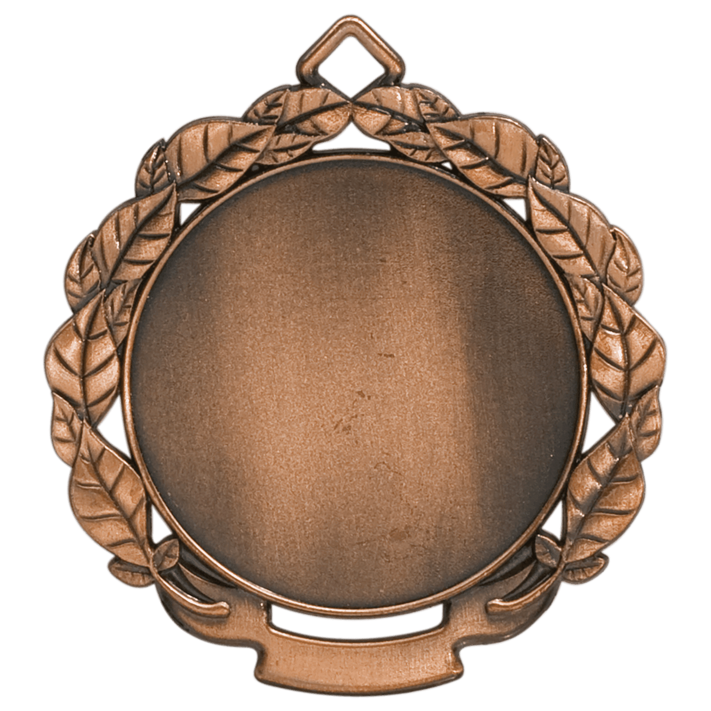 Antique Bronze Leaf 2" Insert Holder Medal - 2 3/4"