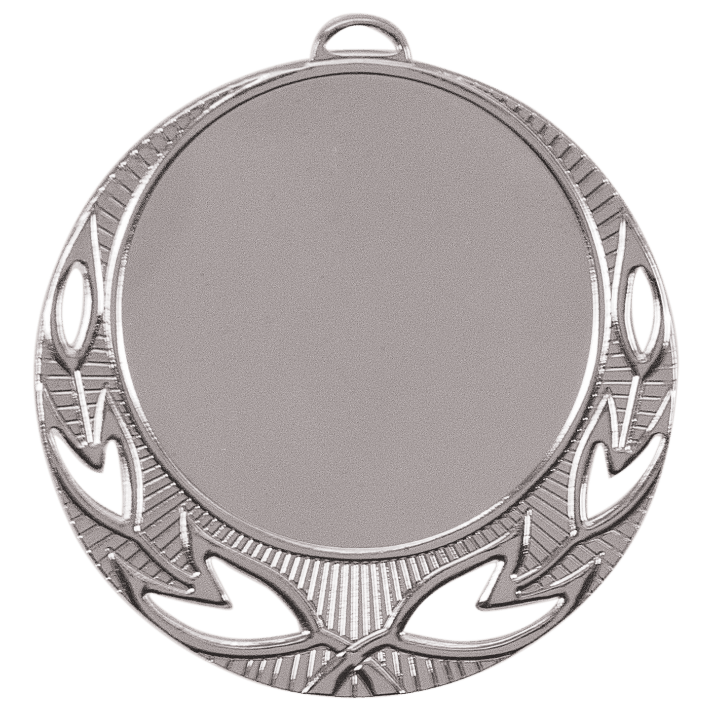 2 3/4" Bright Silver Open Wreath 2" Insert Holder Medal