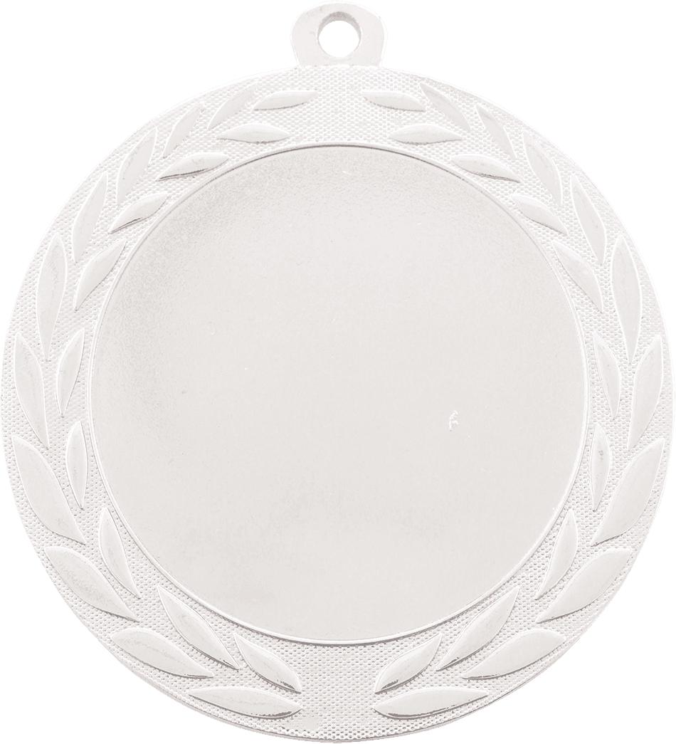 Bright Silver Wreath 2" Insert Holder Medal - 2 3/4"