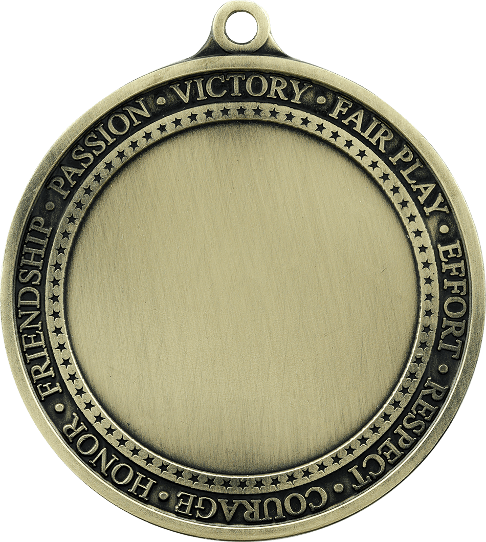 Antique Gold Inspirational 2" Insert Medal Holder - 2 3/4"