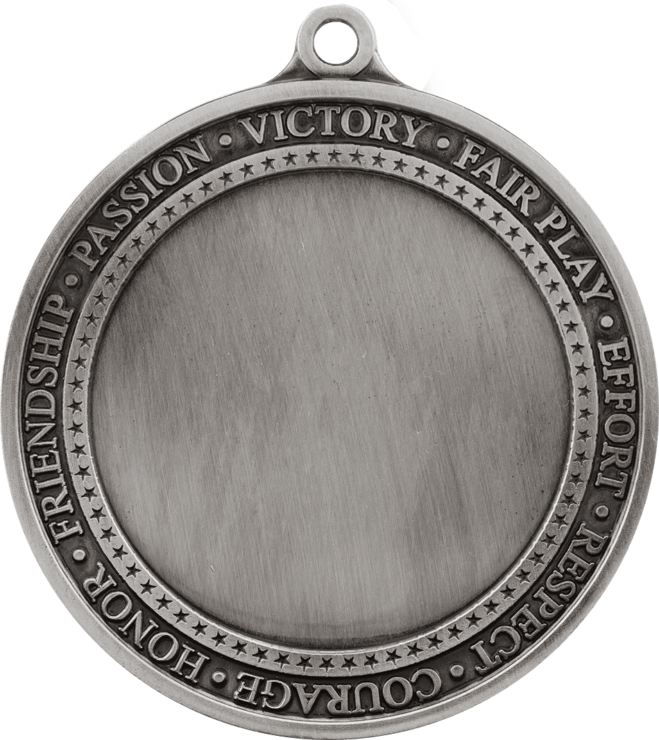 Antique Silver Inspirational 2" Insert Medal Holder - 2 3/4"