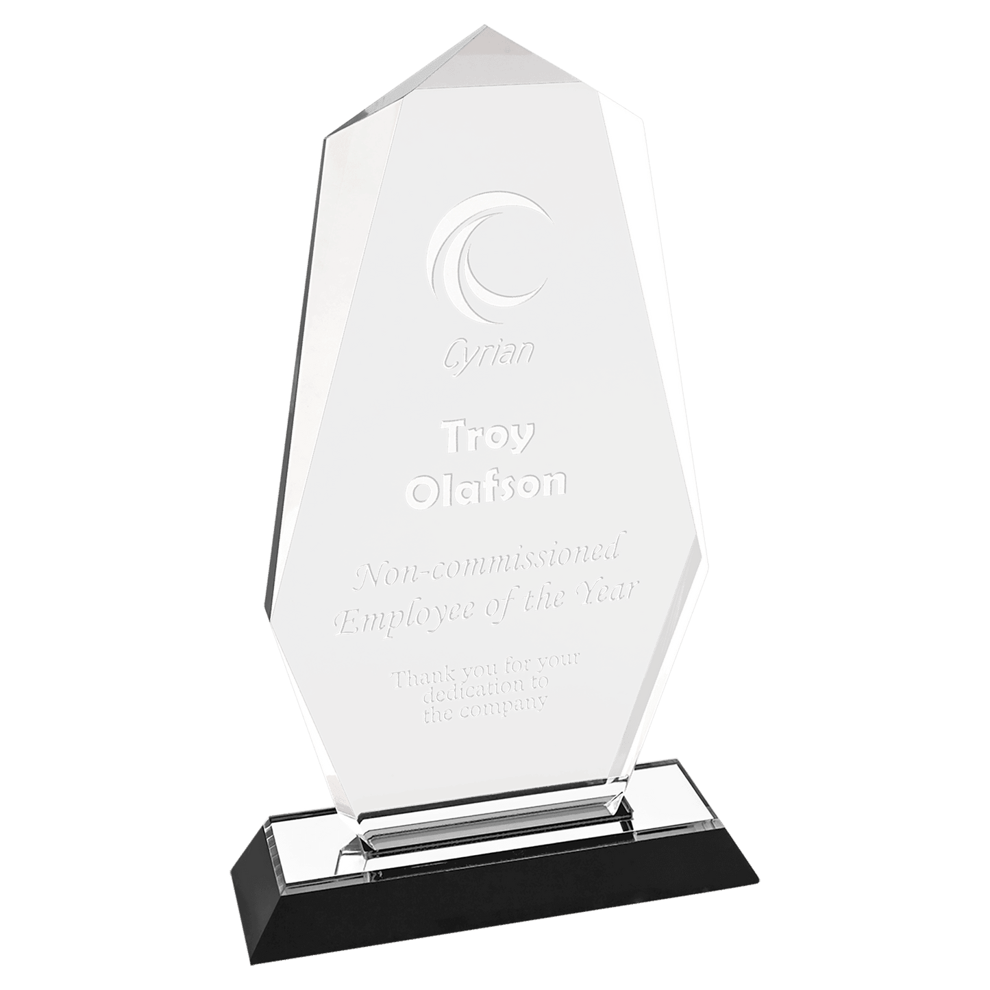 Silver Octagon Point Impress Acrylic - 9"