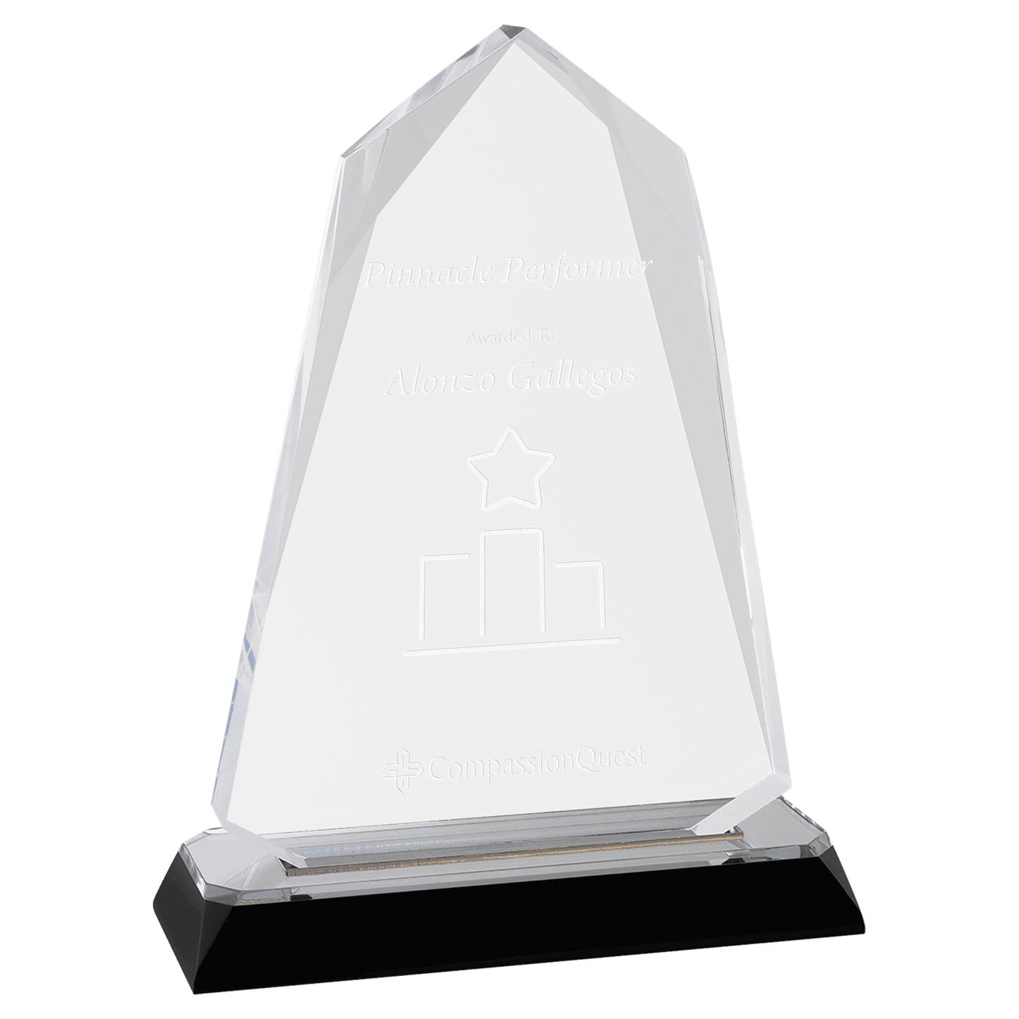 7 3/4" Silver Halo Diamond Corner Base Impress Acrylic