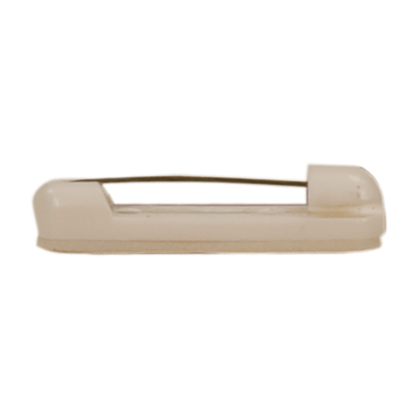 White Rounded Plastic Bar Pin with Adhesive - 1 1/2"