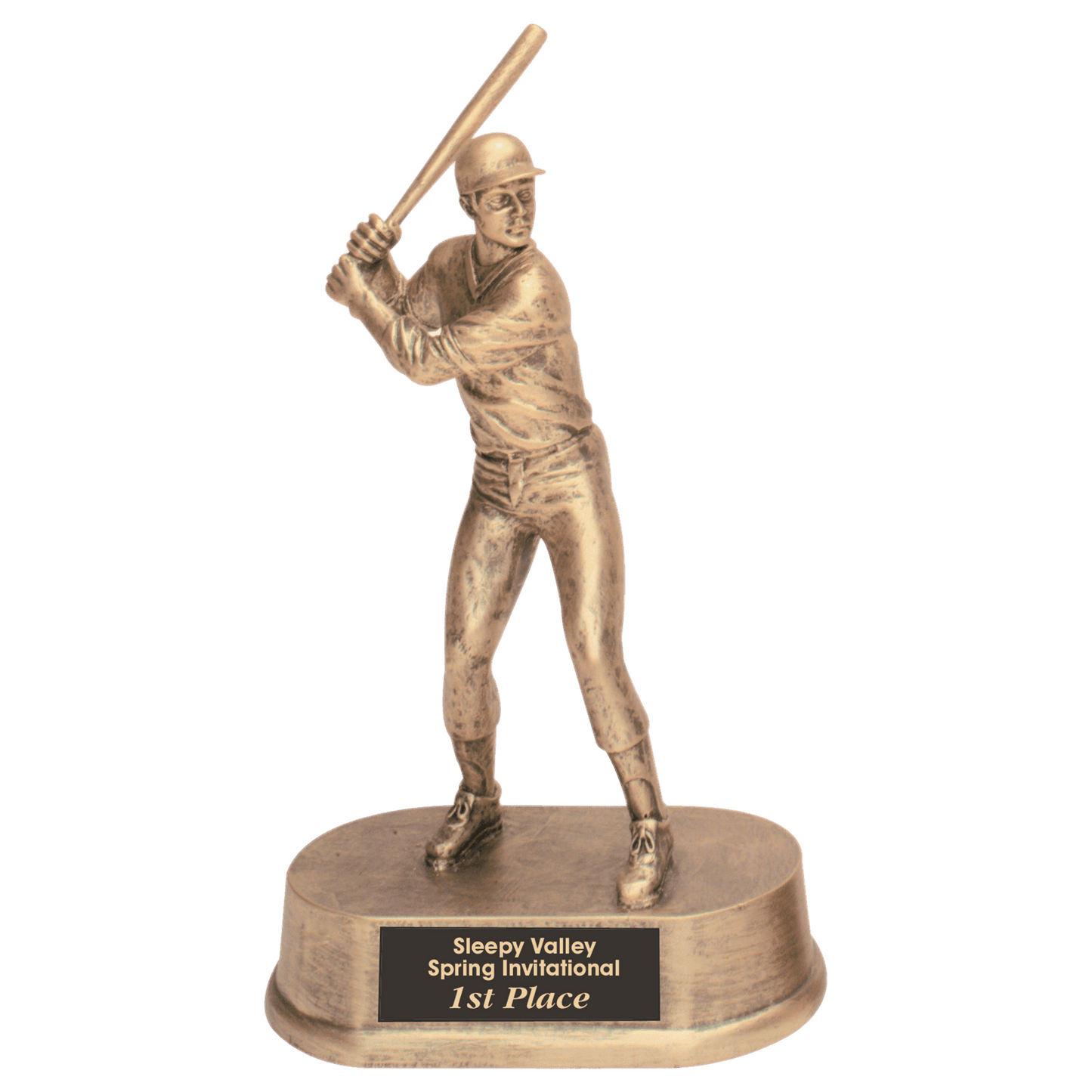 Antique Gold Male Baseball Resin - 9"