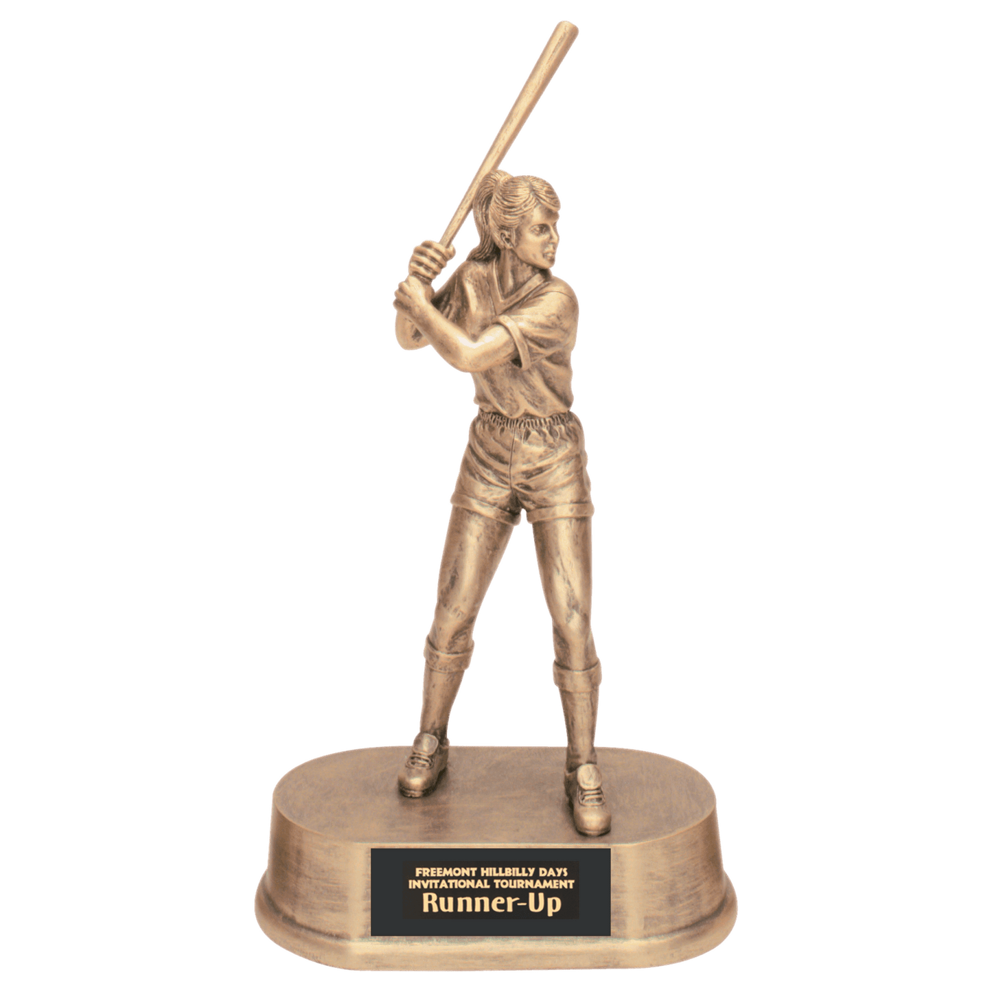 Antique Gold Female Softball Resin - 9 1/4"