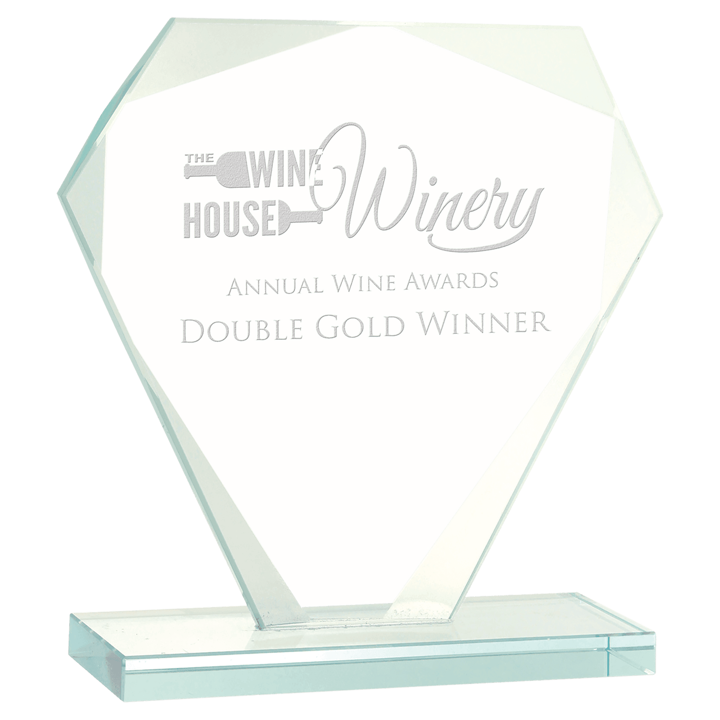 6 1/4" Cut Diamond Jade Glass Award