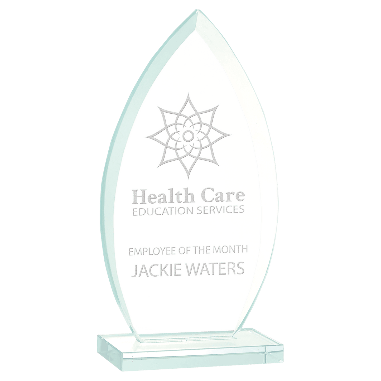 Oval Jade Glass Award - 7"