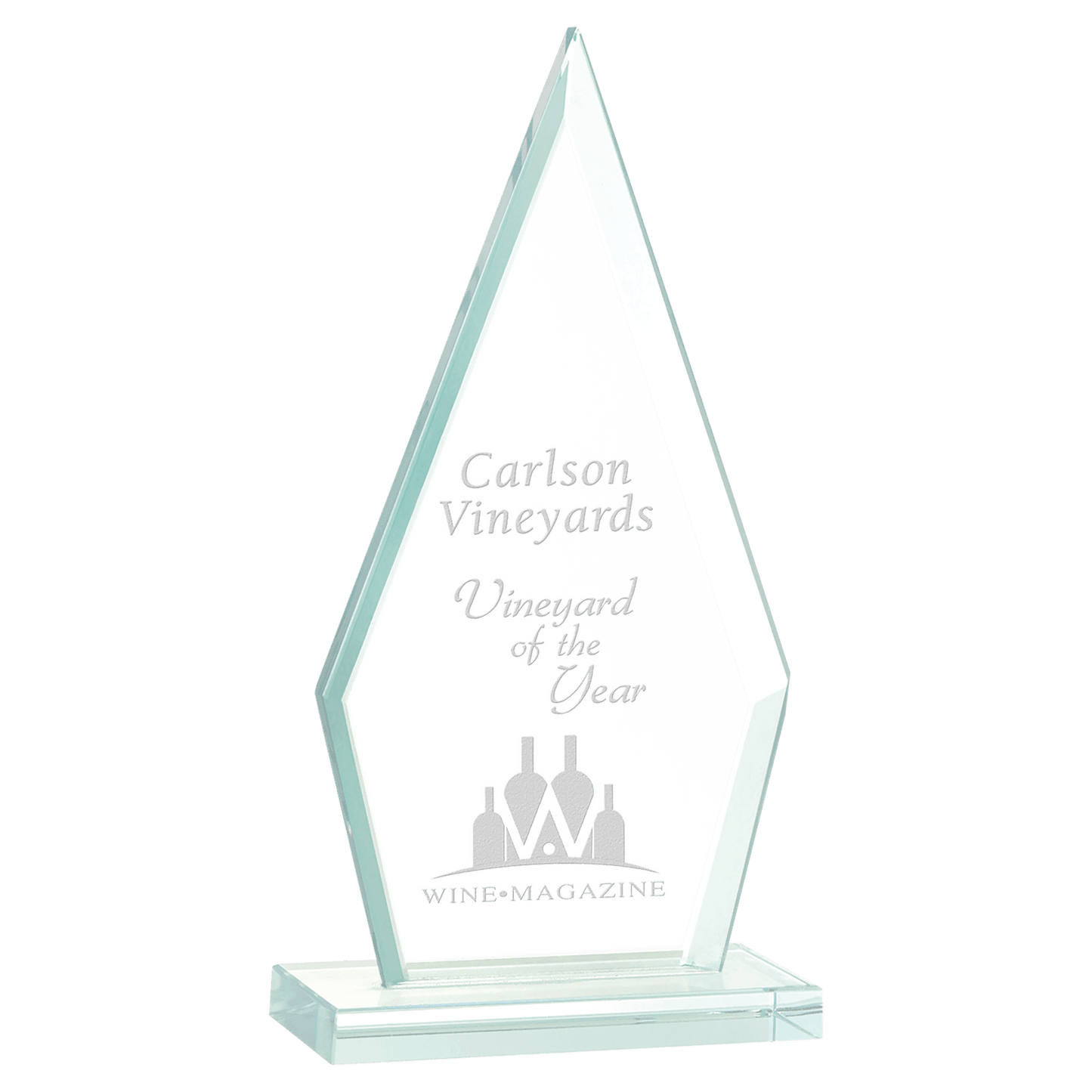 Triangle Jade Glass Award - 8 1/2"