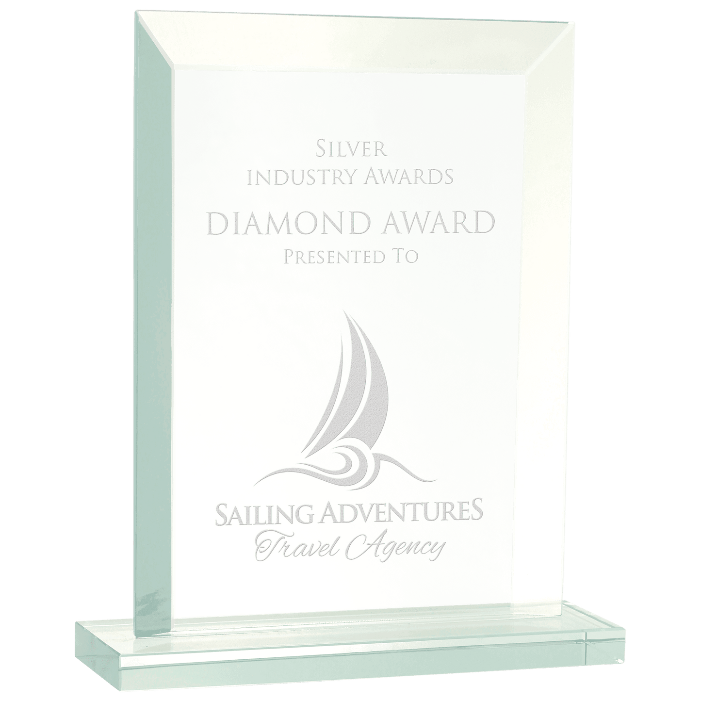 Rectangle Jade Glass Award - 7 3/4"
