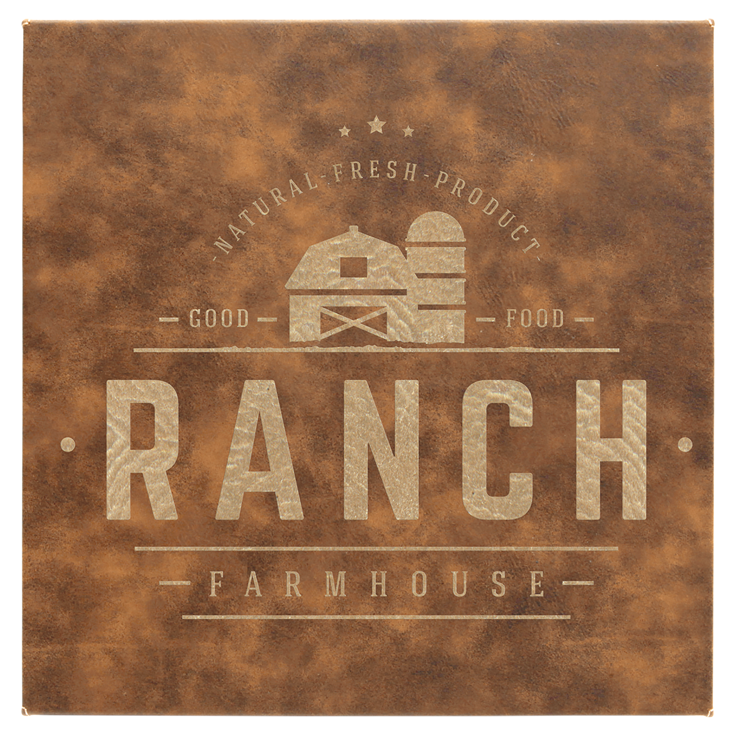Rustic/Gold Engravable Leatherette Wall Decor with Sawtooth Hanger - 10" x 10"