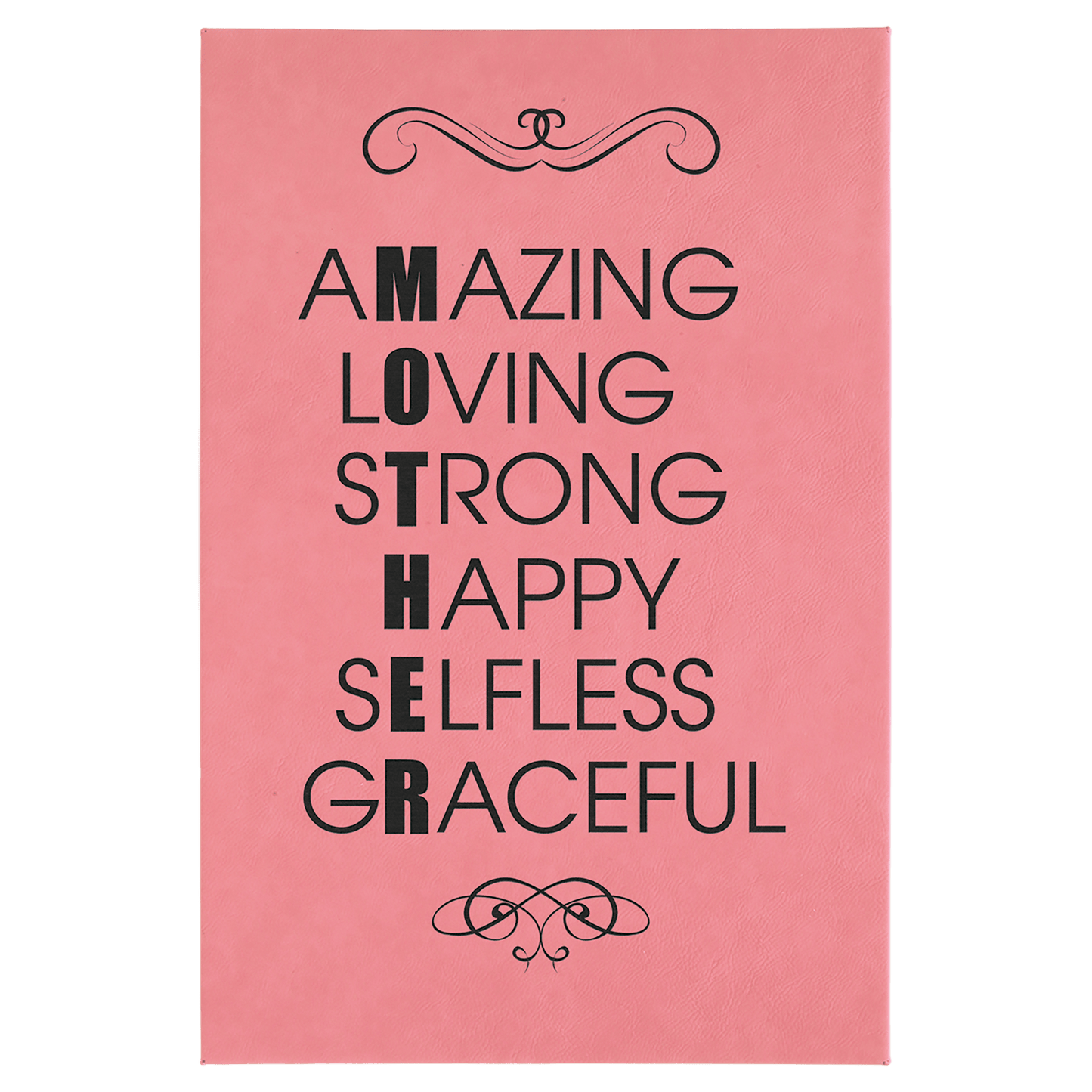 12" x 18" Pink Laserable Leatherette Wall Decor with Sawtooth Hanger