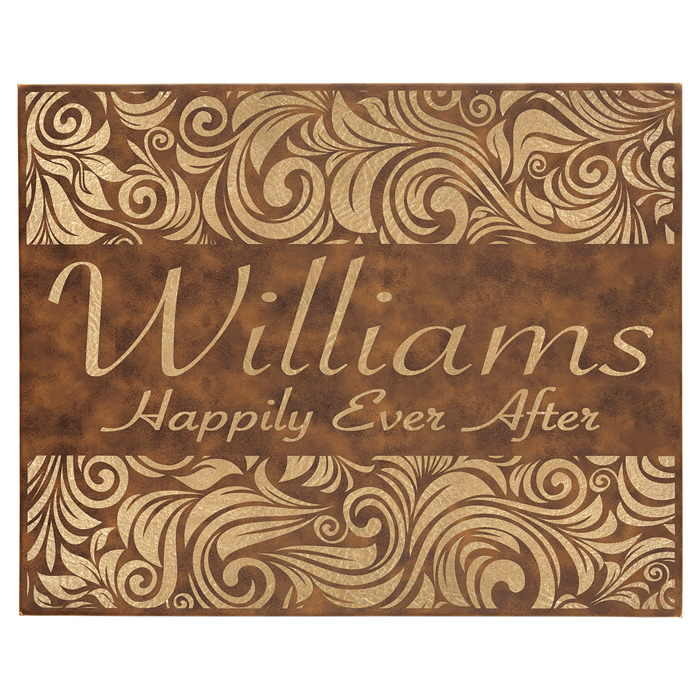 Rustic/Gold Engravable Leatherette Wall Decor with Sawtooth Hanger - 16" x 20"