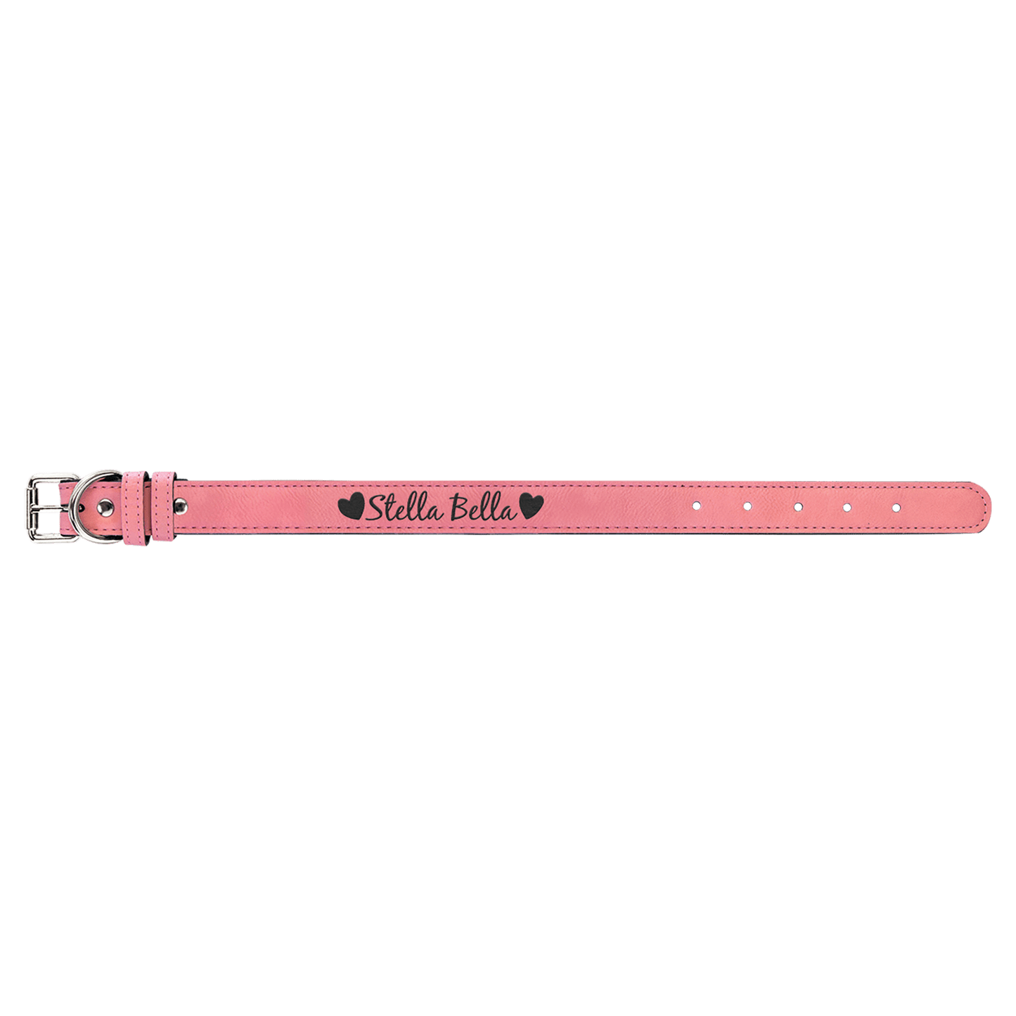 Medium 19" x 1" Pink Laserable Leatherette Dog Collar