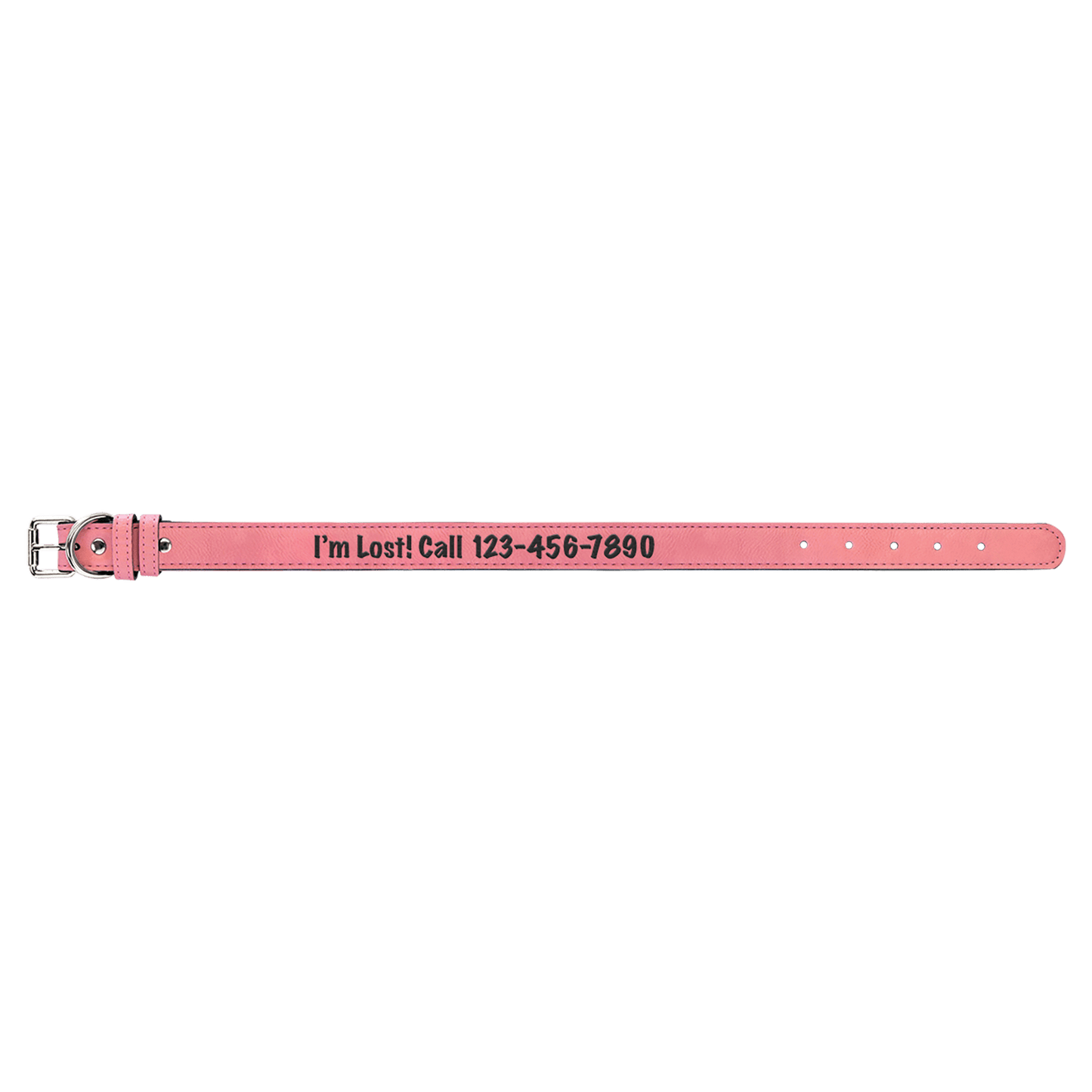 Large 23" x 1" Pink Laserable Leatherette Dog Collar