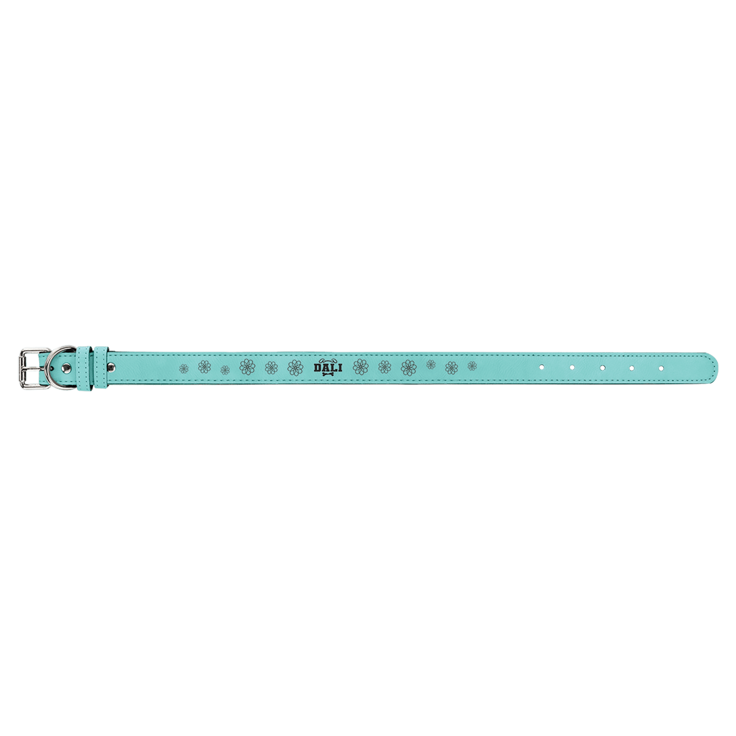Large 23" x 1" Teal Engravable Leatherette Dog Collar