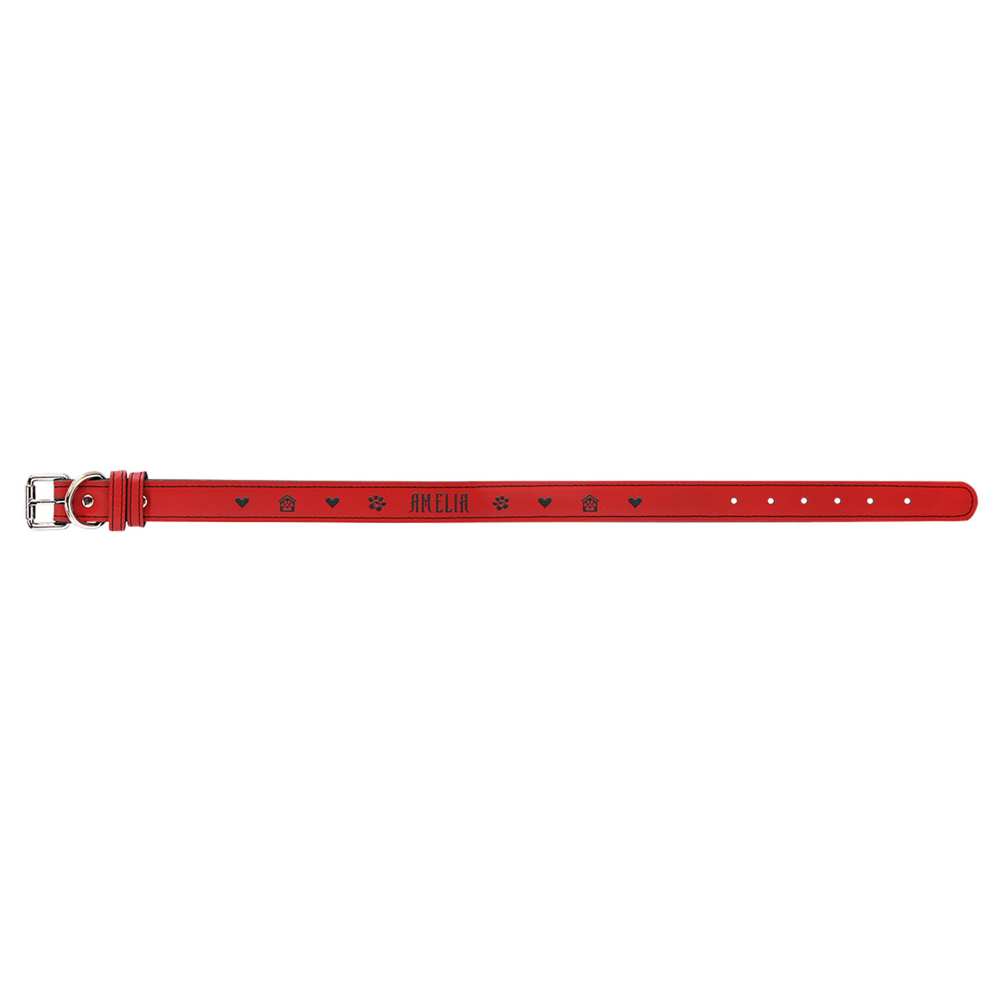 Extra Large 27" x 1 1/4" Red Laserable Leatherette Dog Collar