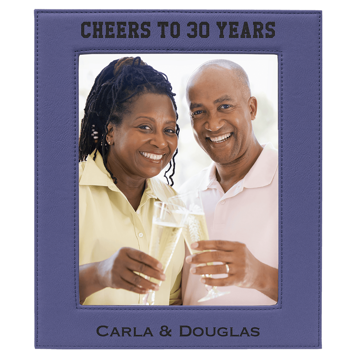 Purple Engravable Leatherette Photo Frame - 8" x 10"