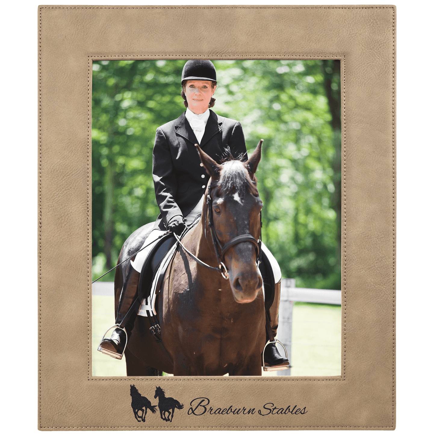 8" x 10" Light Brown Laserable Leatherette Photo Frame