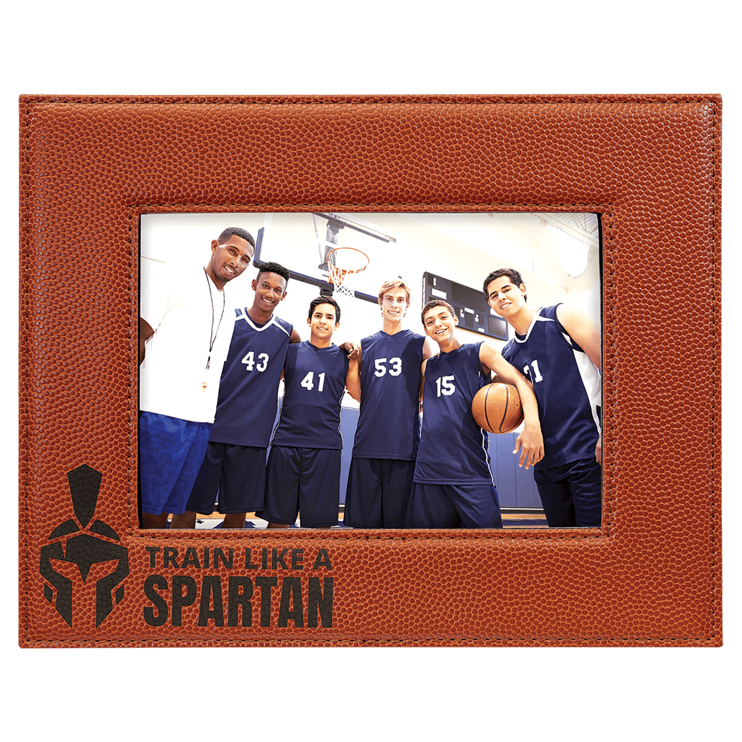 Basketball Engravable Leatherette Photo Frame - 5" x 7"