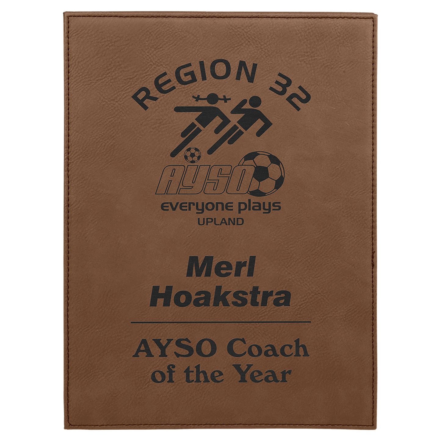 Dark Brown Engravable Leatherette Plaque - 9" x 12"