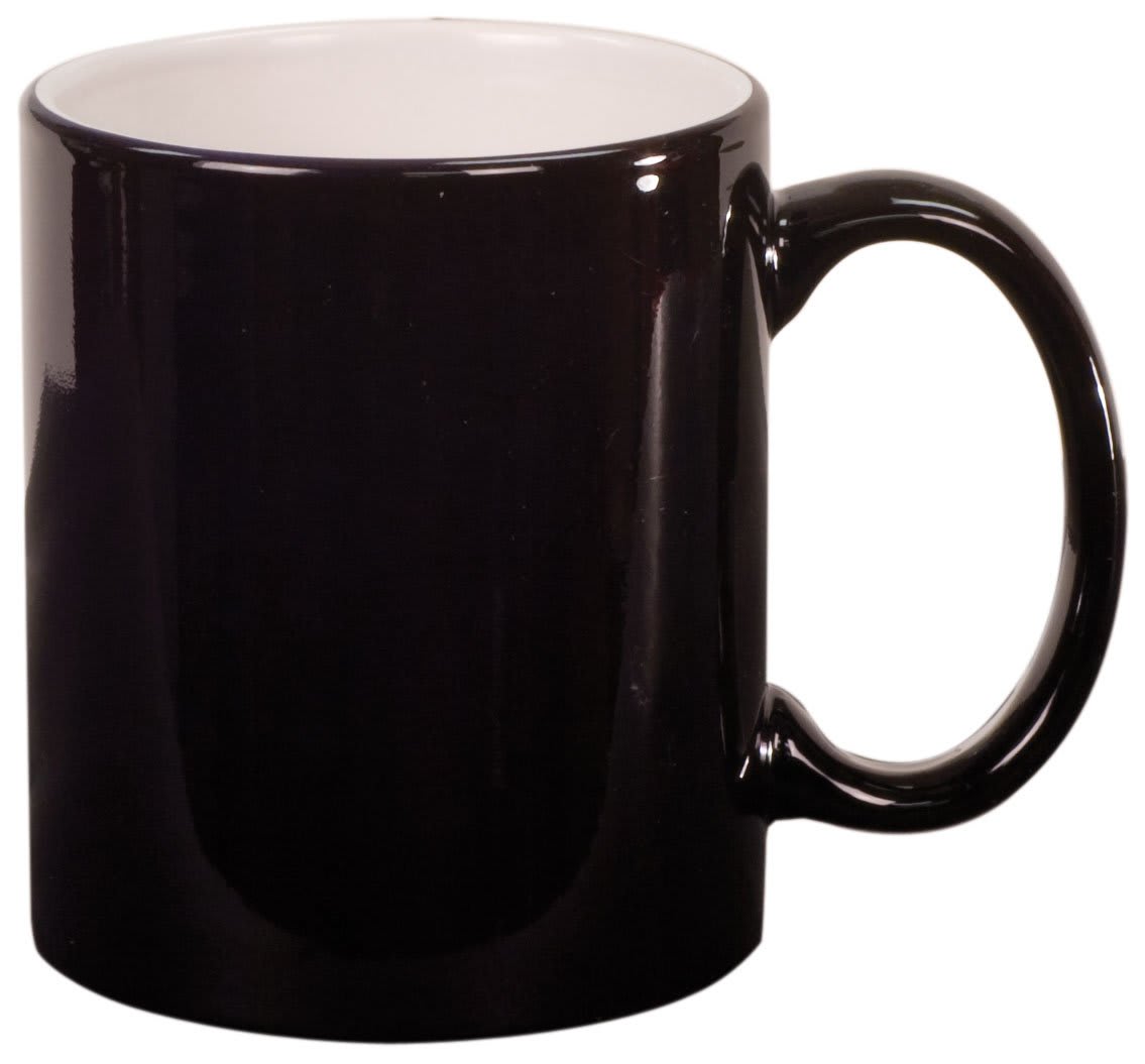 oz. Black Ceramic Round LazerMug - 11