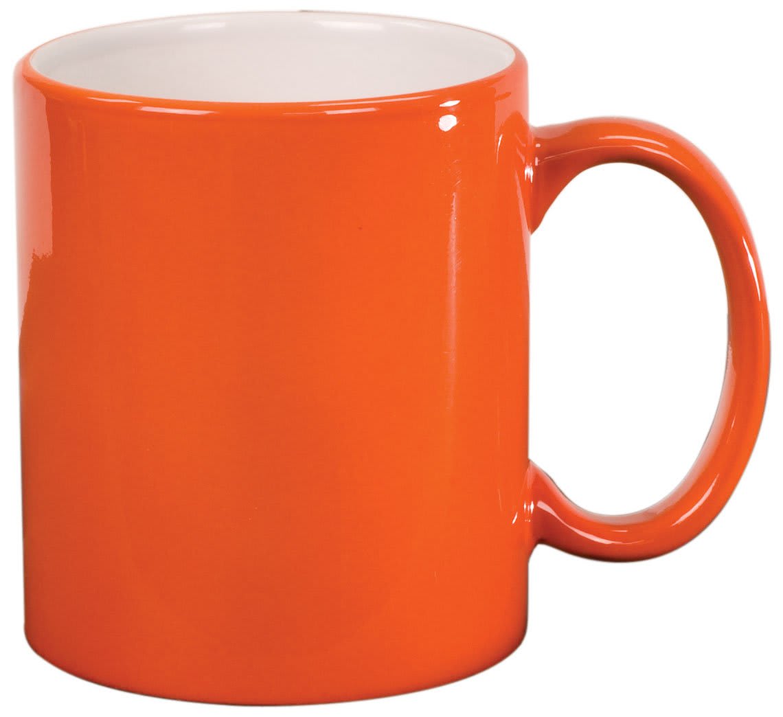 oz. Orange Ceramic Round LazerMug - 11