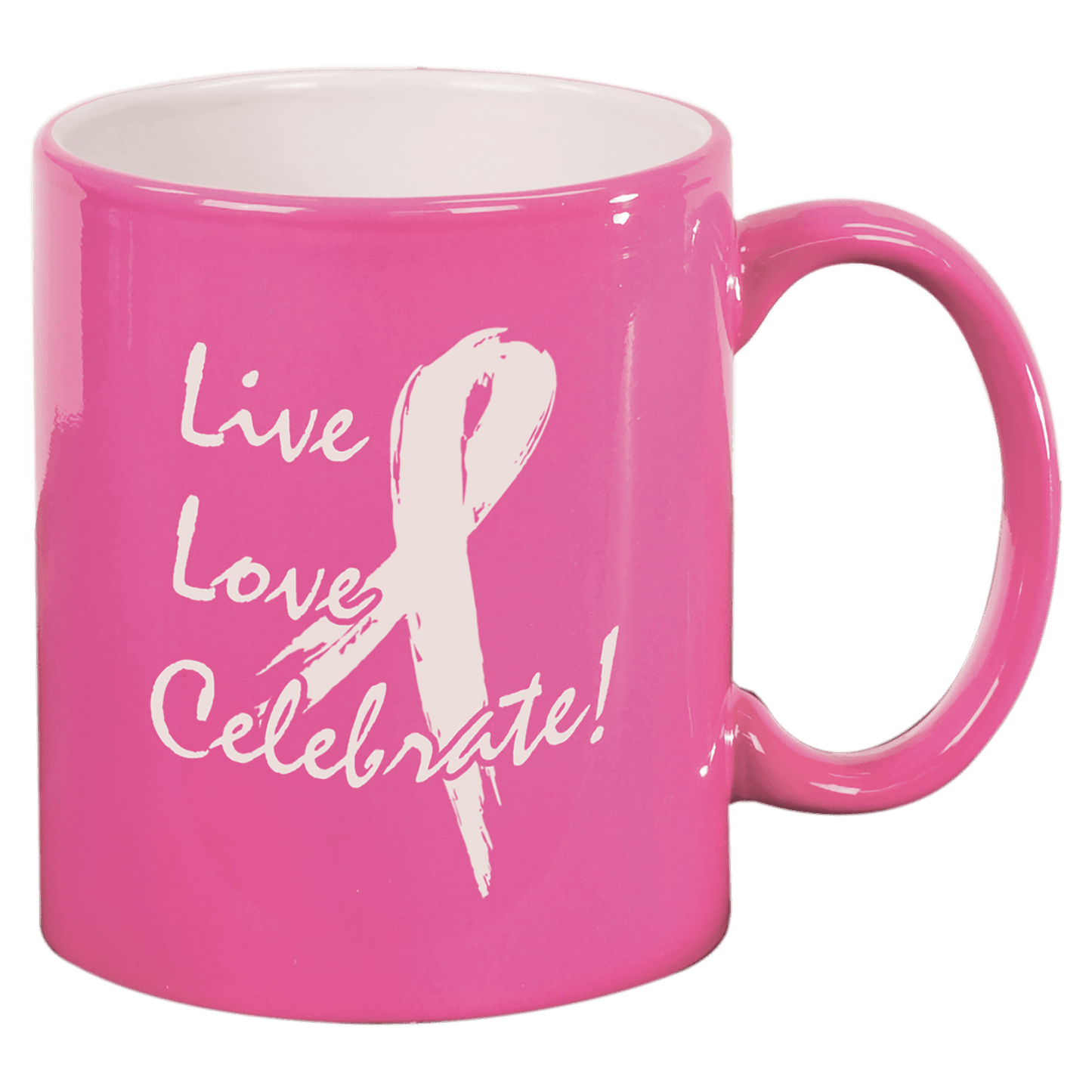oz. Pink Ceramic Round LazerMug - 11