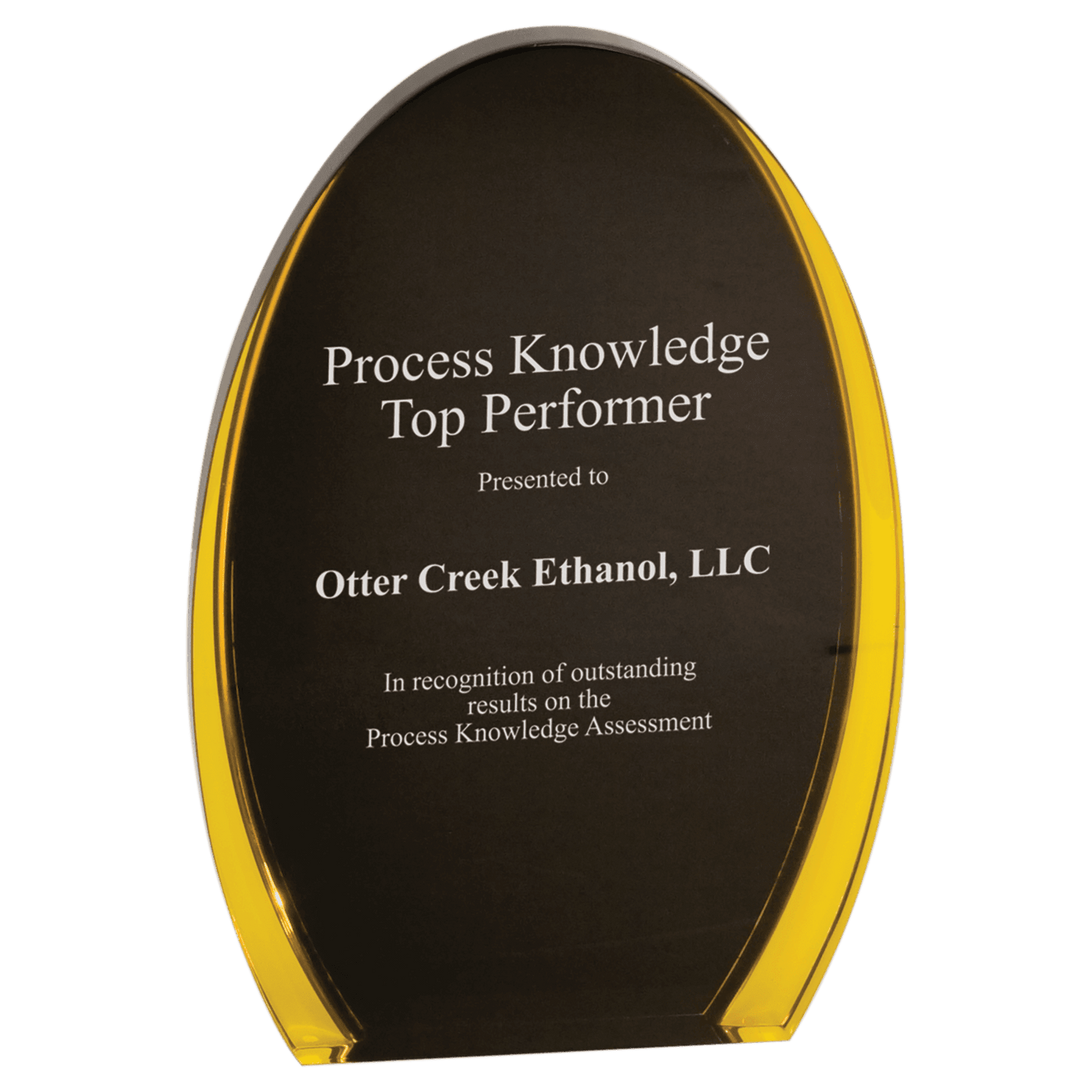 8" Black/Gold Luminary Oval Acrylic