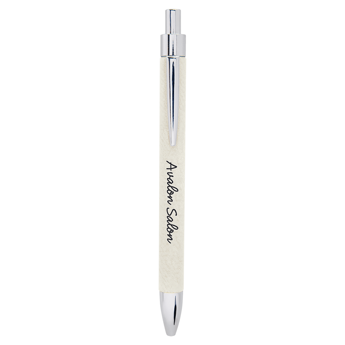 White Engravable Leatherette Pen