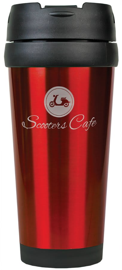 oz. Red Engravable Stainless Steel Travel Mug without Handle - 16