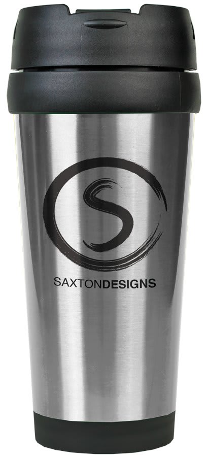 oz. Silver Engravable Stainless Steel Travel Mug without Handle - 16