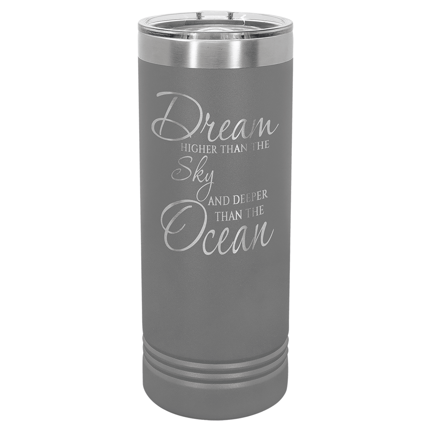 Polar Camel 22 oz. Dark Gray Skinny Tumbler with Slider Lid