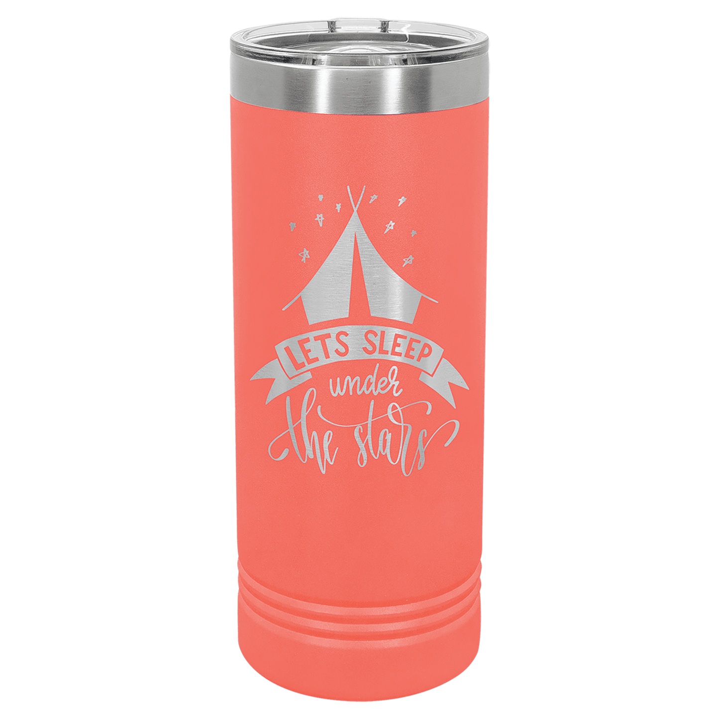 Polar Camel 22 oz. Coral Skinny Tumbler with Slider Lid