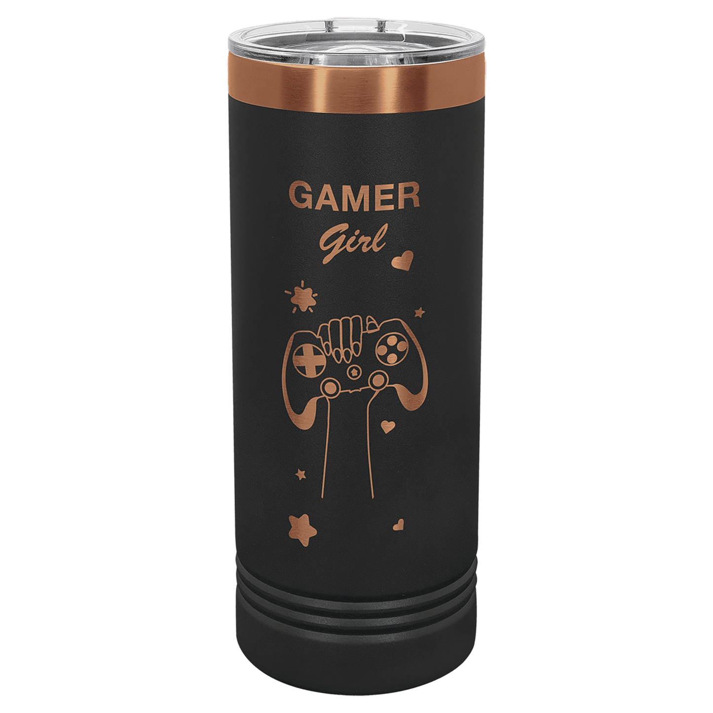 Polar Camel 22 oz. Black/Rose Gold Skinny Tumbler