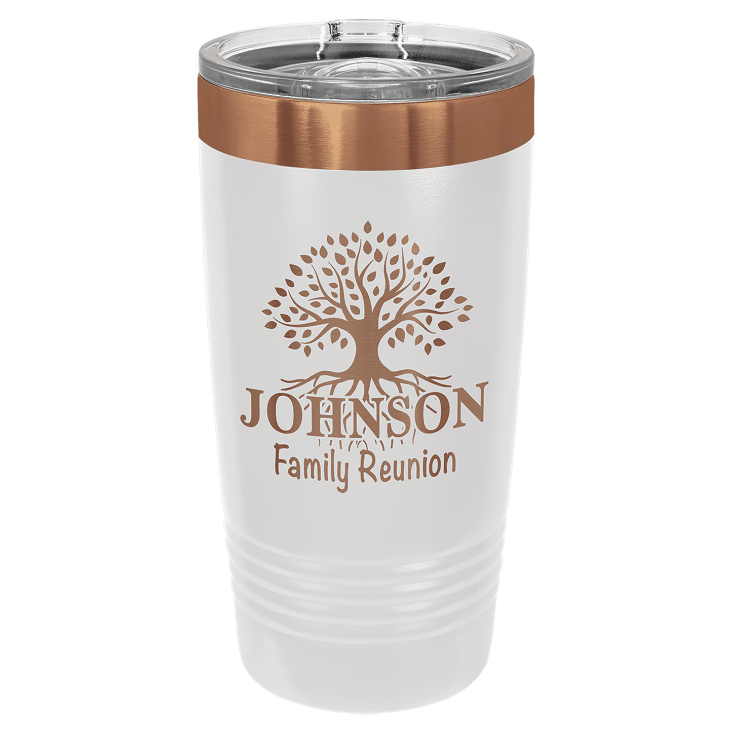 Polar Camel 20 oz. White/Rose Gold Ringneck Tumbler