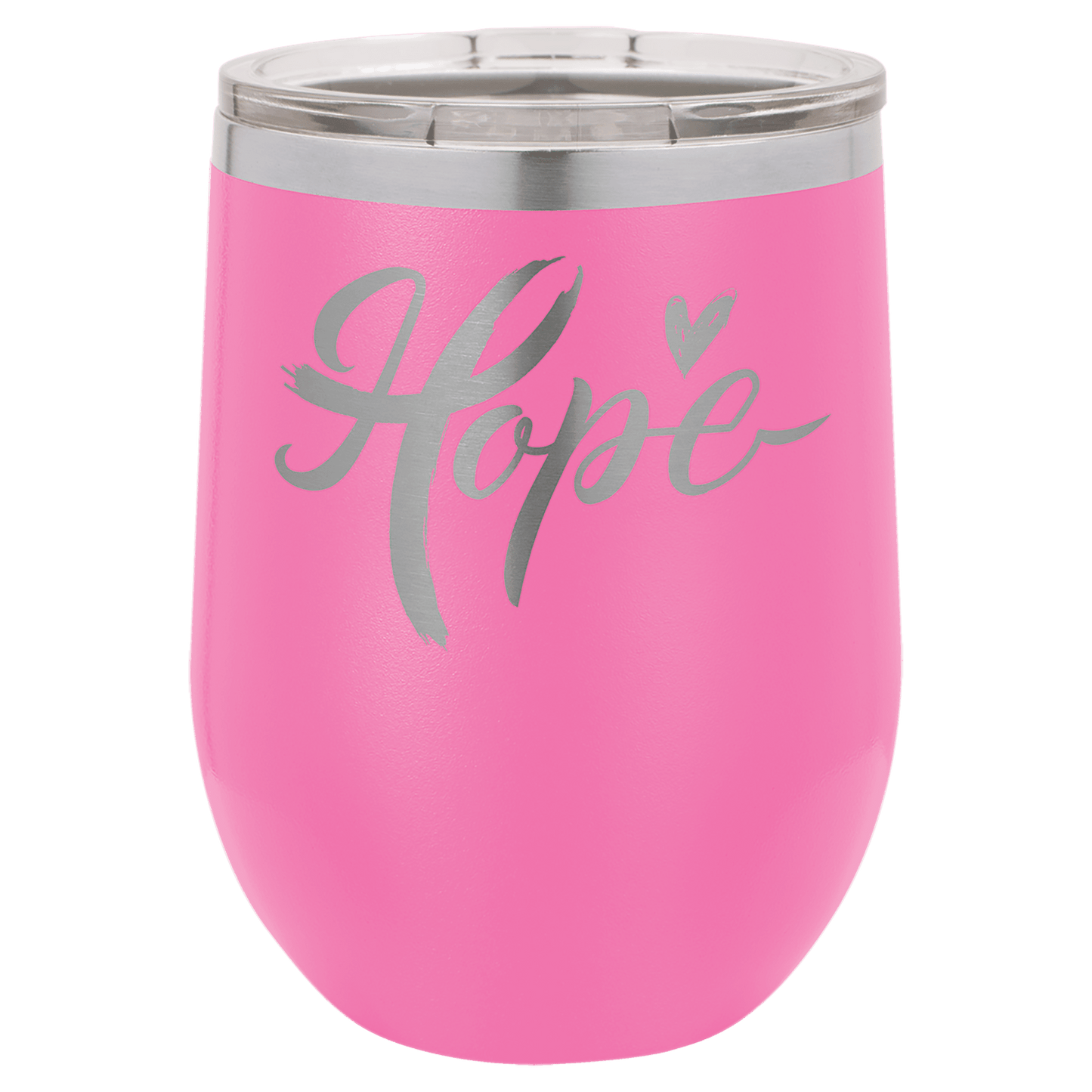 Polar Camel 12 oz. Pink Stemless Wine Tumbler with Standard Lid