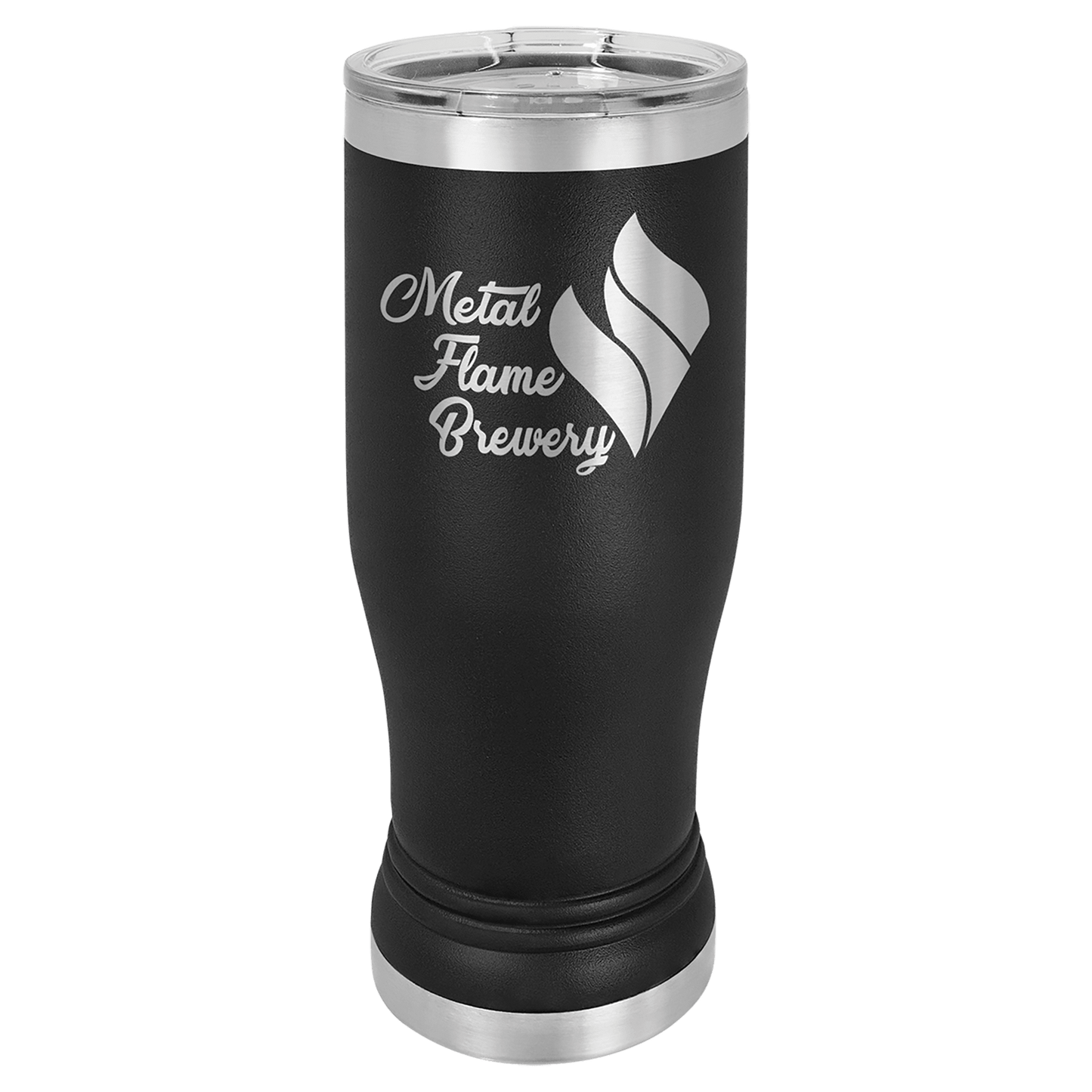 Polar Camel 14 oz. Black Pilsner Tumbler with Standard Lid