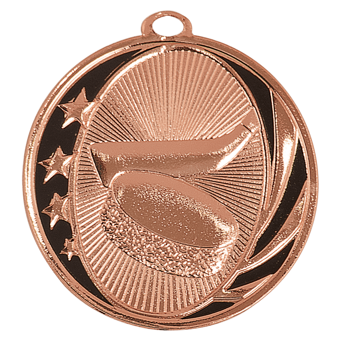 Bright Bronze Hockey Engravable MidNite Star Medal - 2"