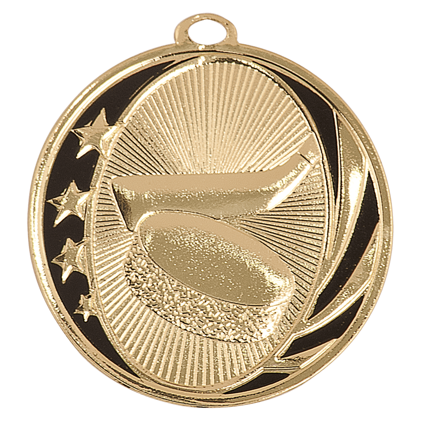Bright Gold Hockey Engravable MidNite Star Medal - 2"