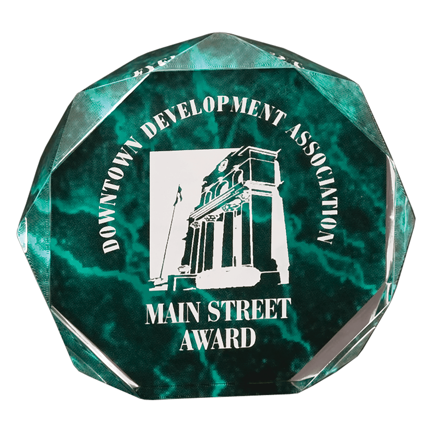 Green Marble Octagon Acrylic Award - 5"