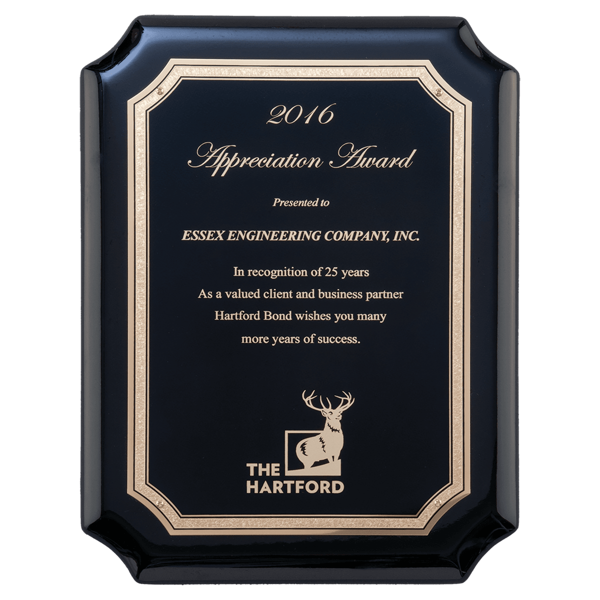 9" x 12" Black High Gloss Plaque with Black Gold Florentine Border LaserFX Plate