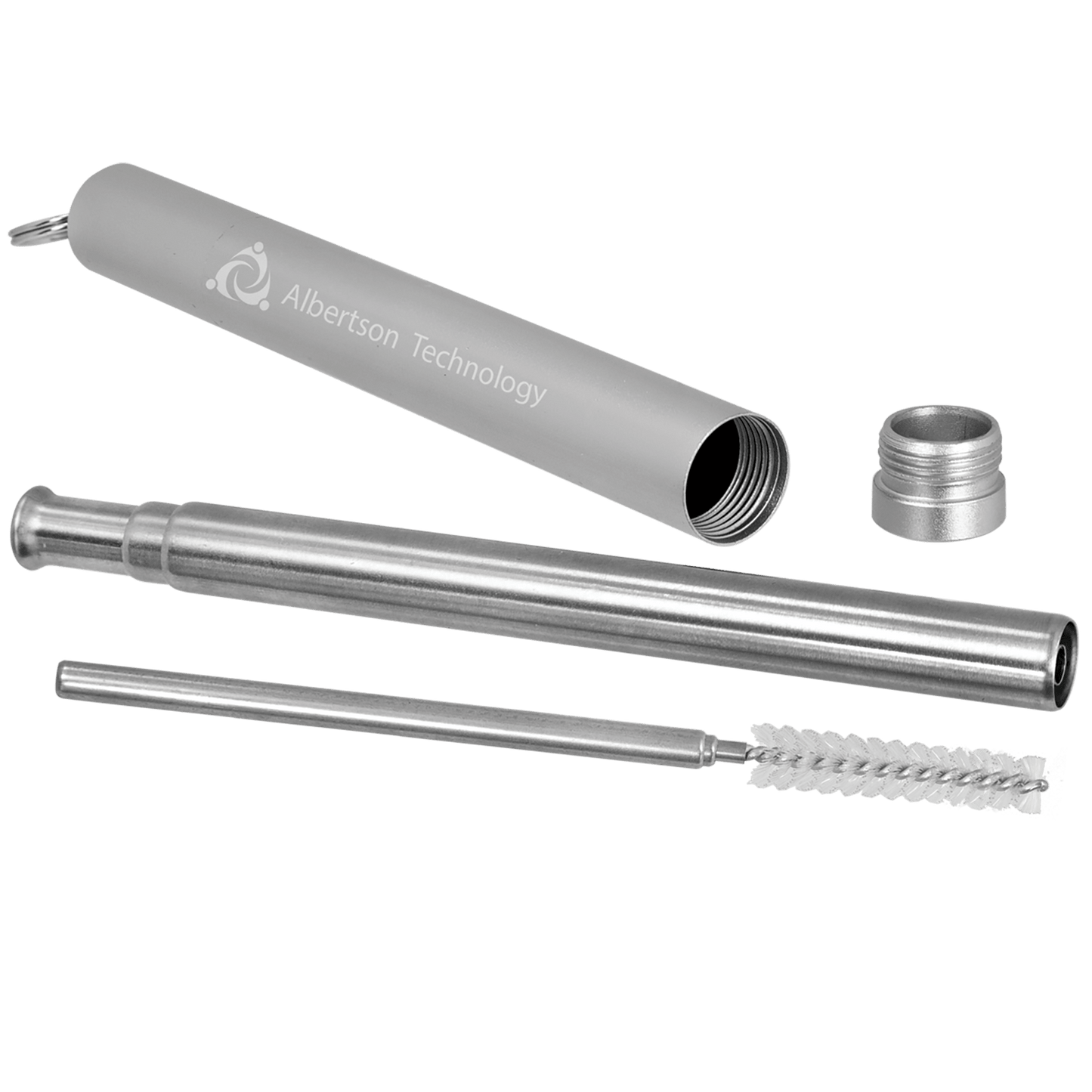 Collapsible Metal Straw with Case and Cleaning Brush - 9 1/4"