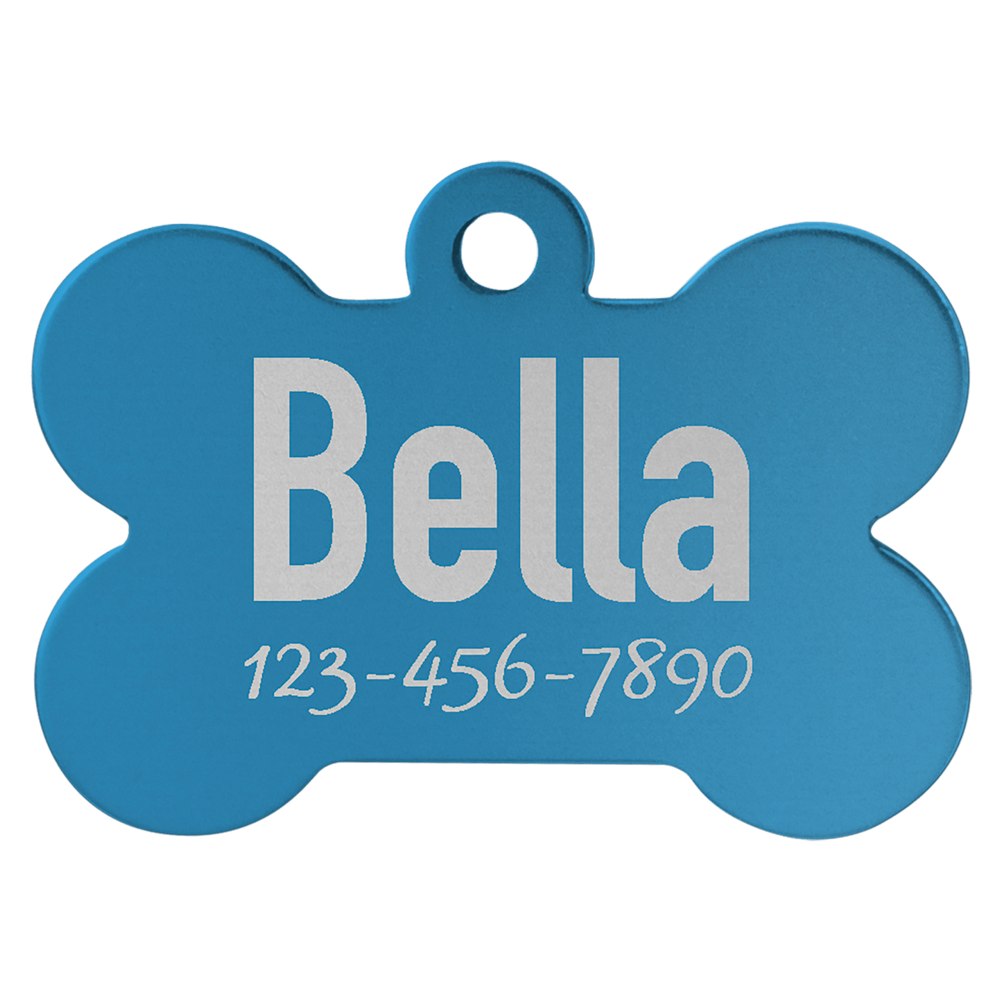 1 1/4" x 3/4" Blue Laserable Anodized Aluminum Bone Pet Tag