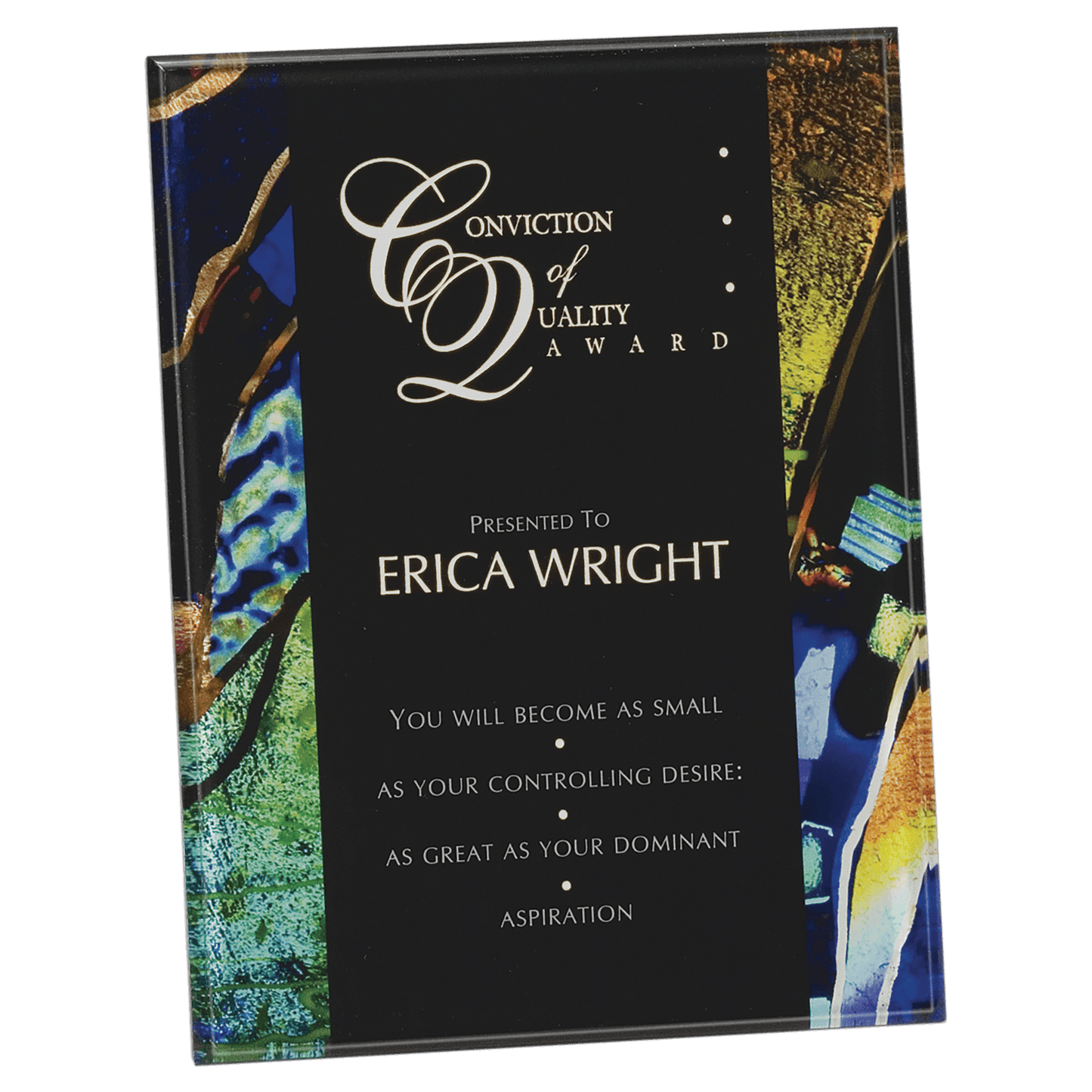 6 1/2" x 8 1/2" Blue Art Acrylic Art Plaque with Easel/Hanger