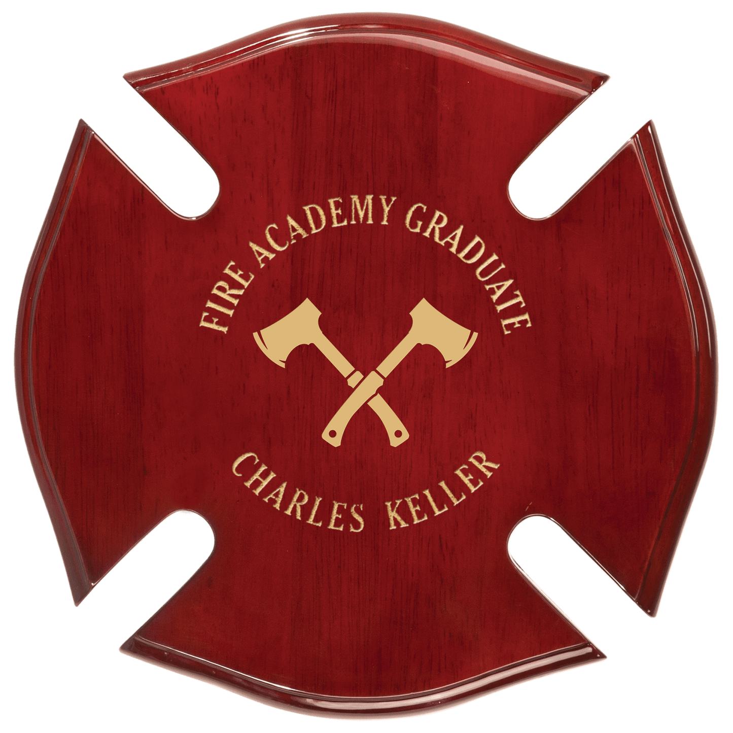 Rosewood Piano Finish Maltese Cross Plaque - 10" x 10"