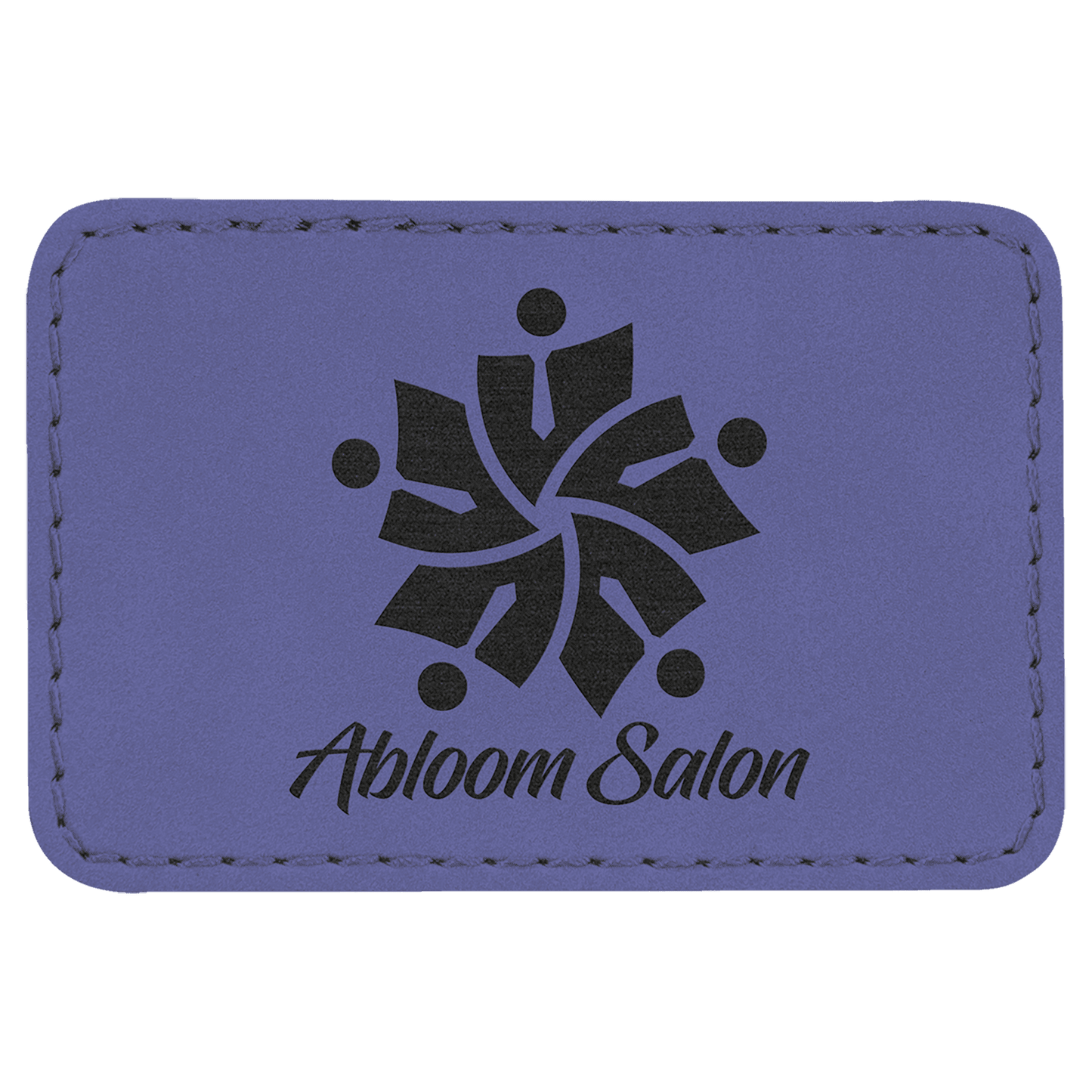 Rectangle Purple Engravable Leatherette Patch with Adhesive - 3" x 2"