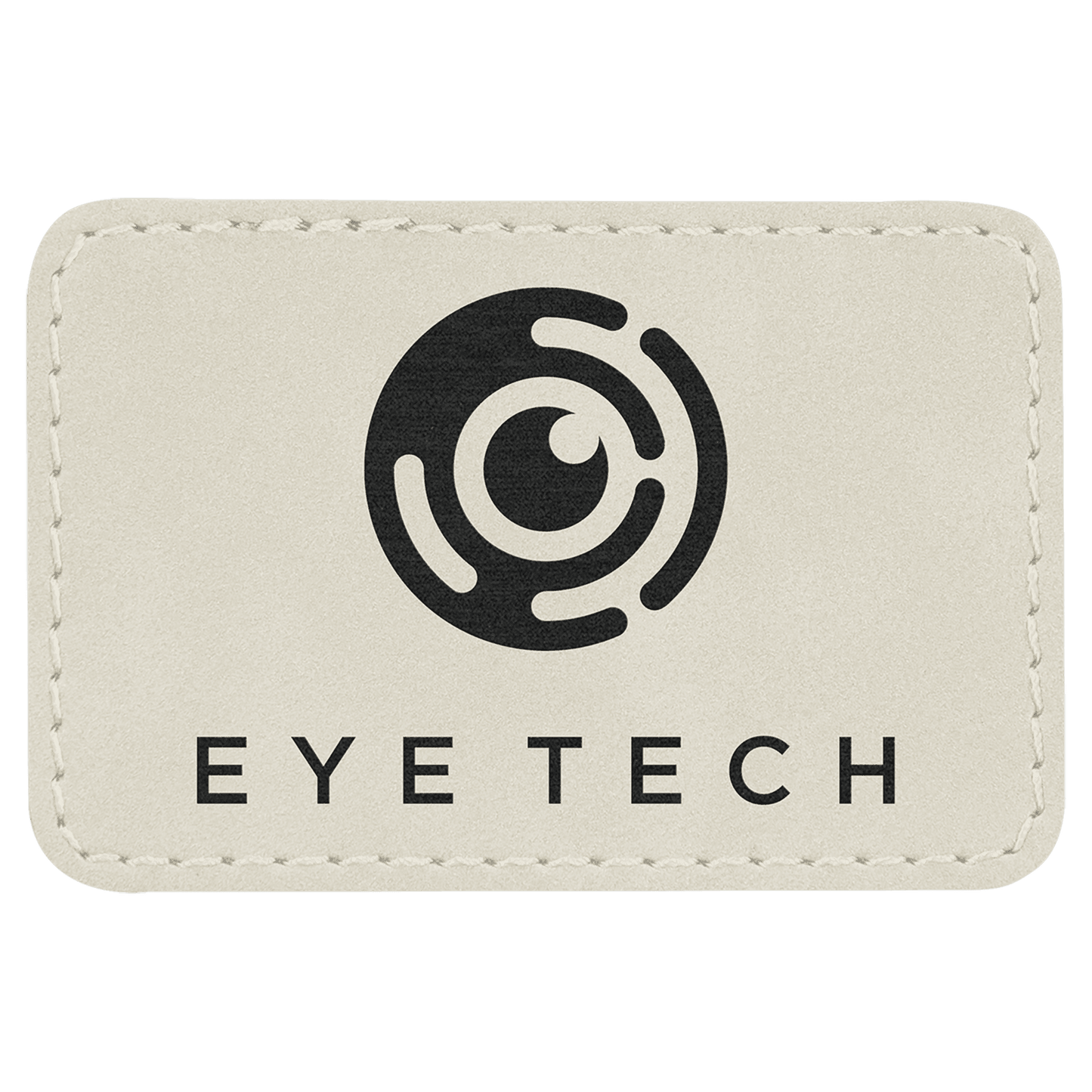 White Engravable Leatherette Rectangle Patch with Kota Pro Adhesive - 3" x 2"