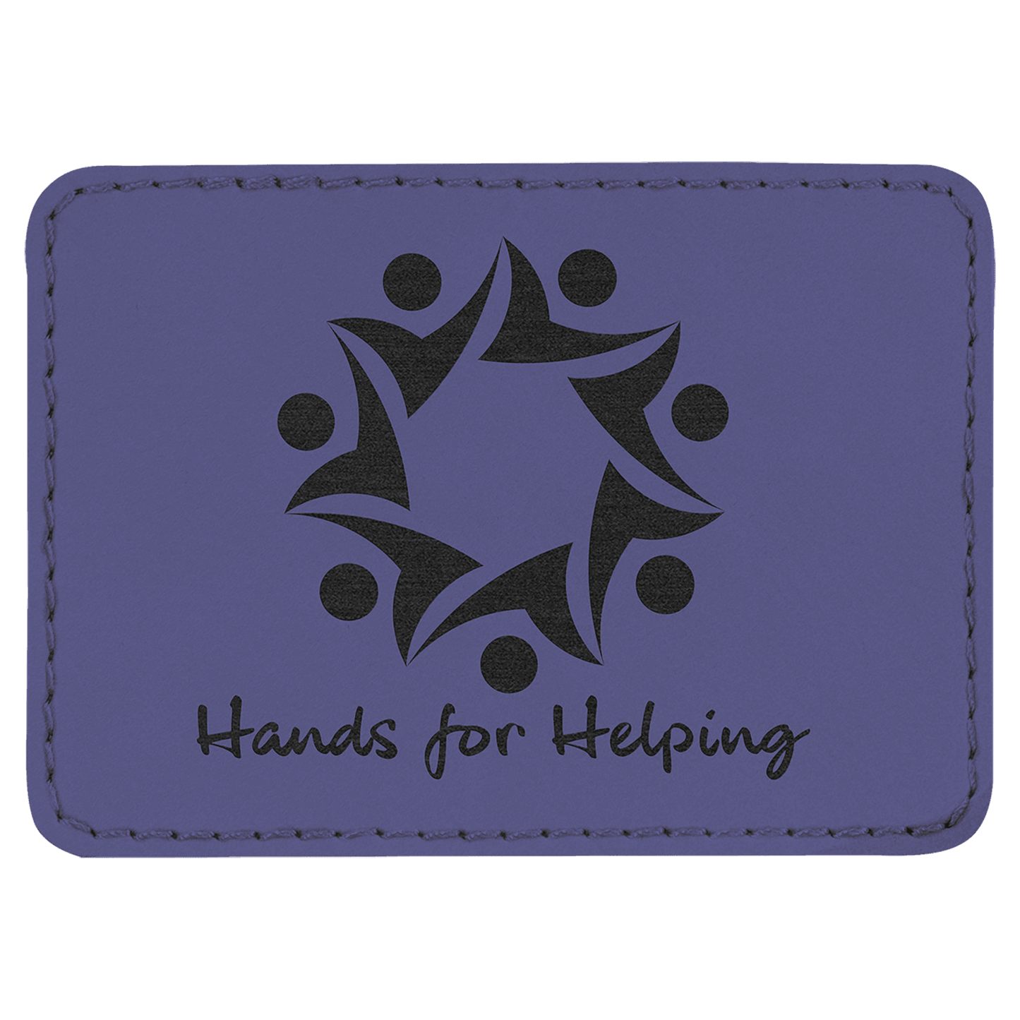 Rectangle Purple Engravable Leatherette Patch with Adhesive - 3 1/2" x 2 1/2"