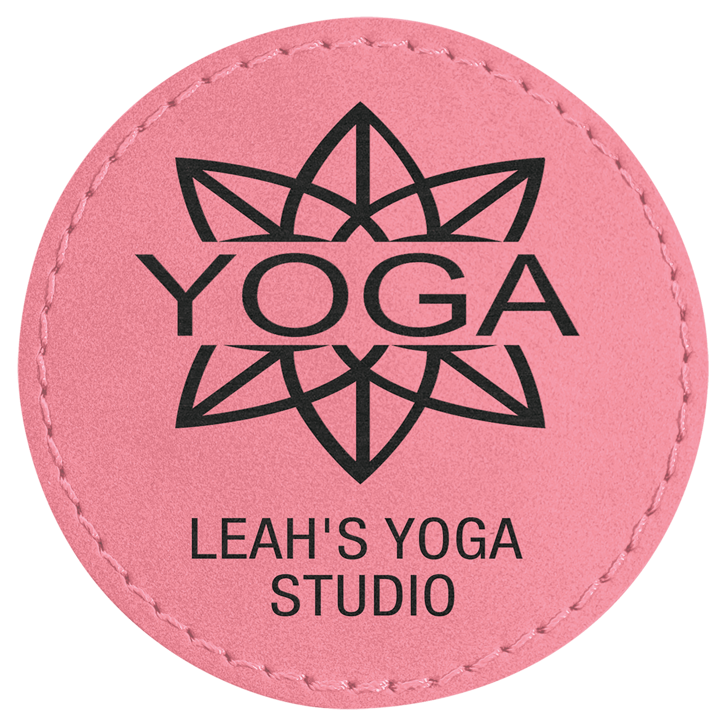 2 1/2" Pink Laserable Leatherette Round Patch with Kota Pro Adhesive